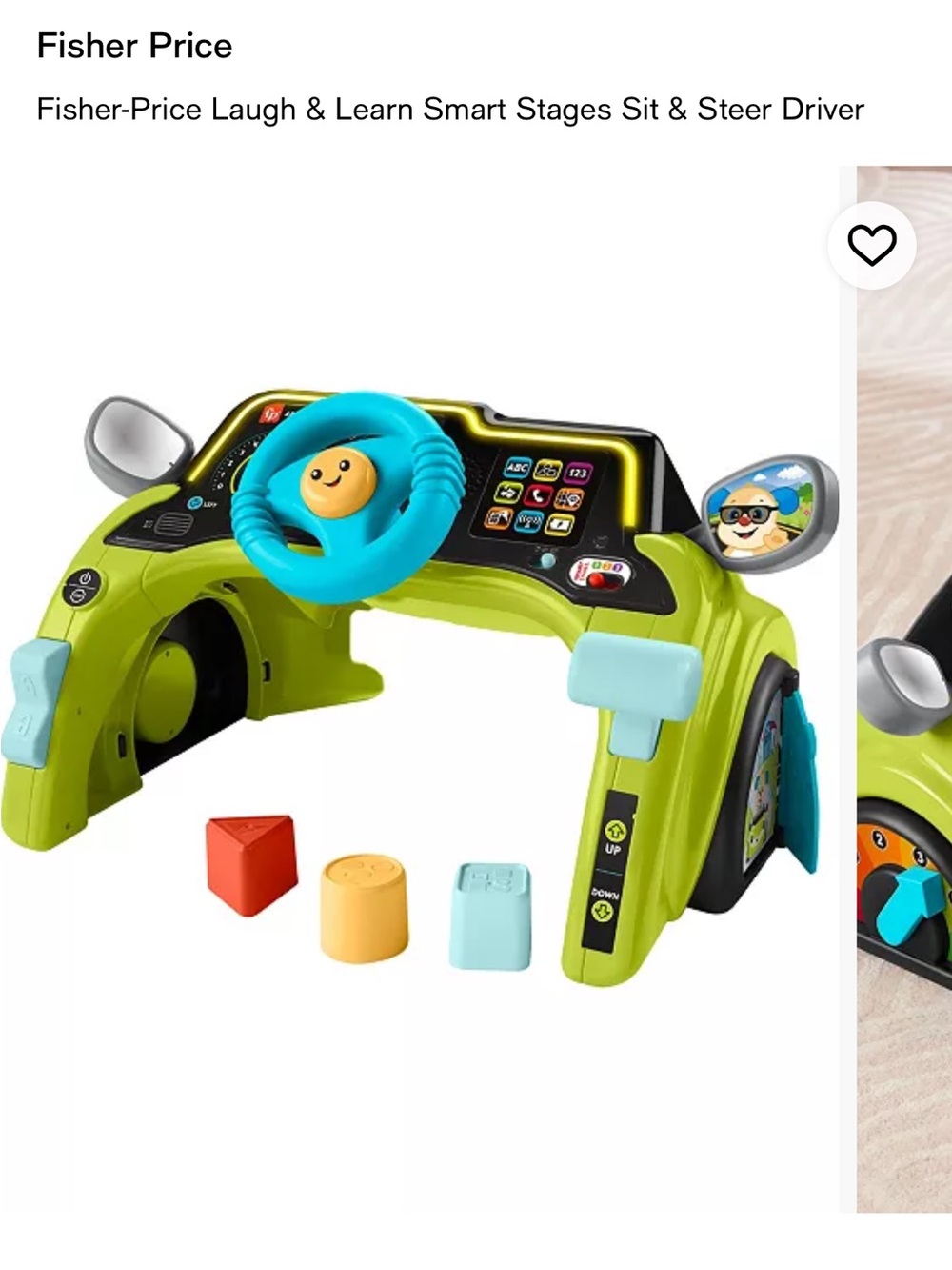 Fisher-Price Sit & Steer Interactive Activity Console - Green/Blue/Yellow